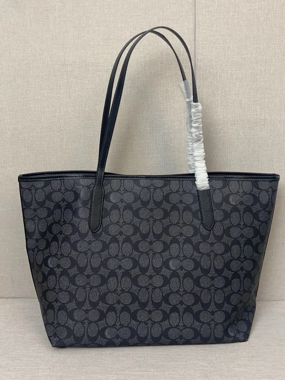 Coach Black Signature Moon & Cat Graphic Tote